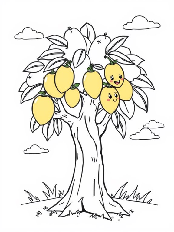 mango tree coloring page