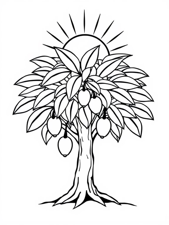 mango tree coloring page