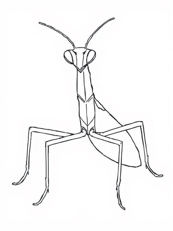 mantis coloring page outline