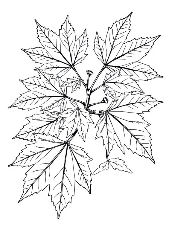 maple branch coloring activity