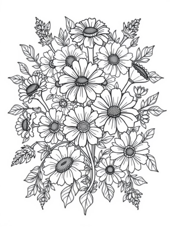 marigold flower coloring page