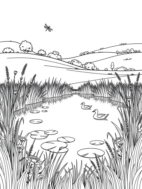 meadow pond coloring activity