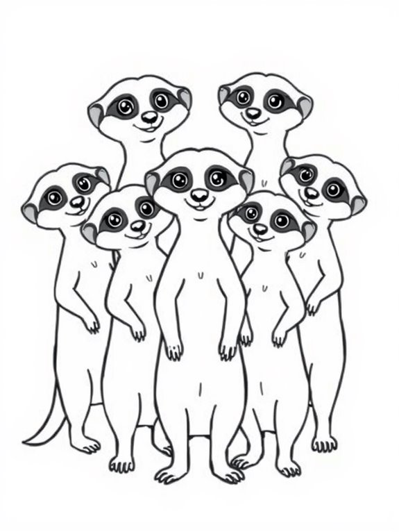 meerkats coloring page design