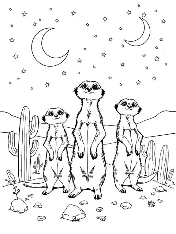 meerkats gazing at stars