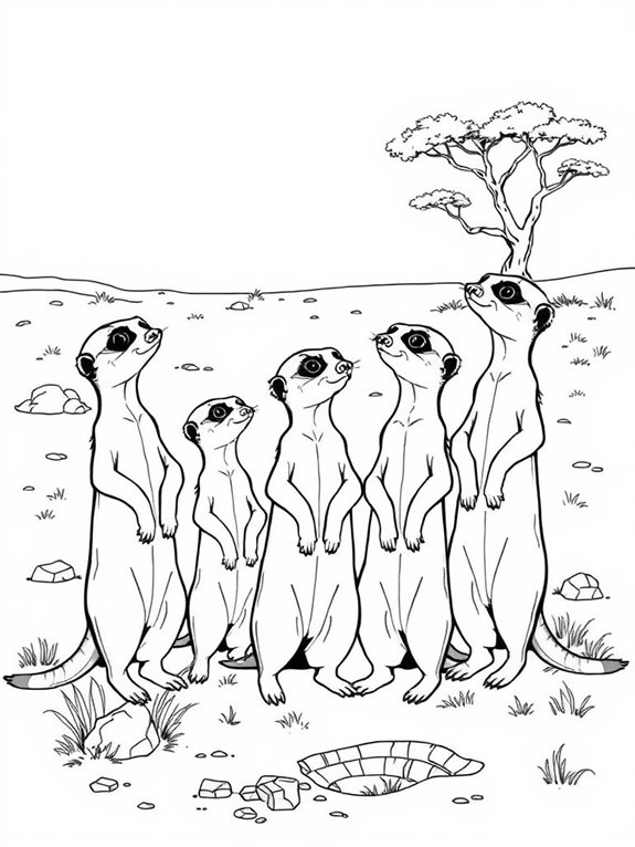 meerkats in safari setting