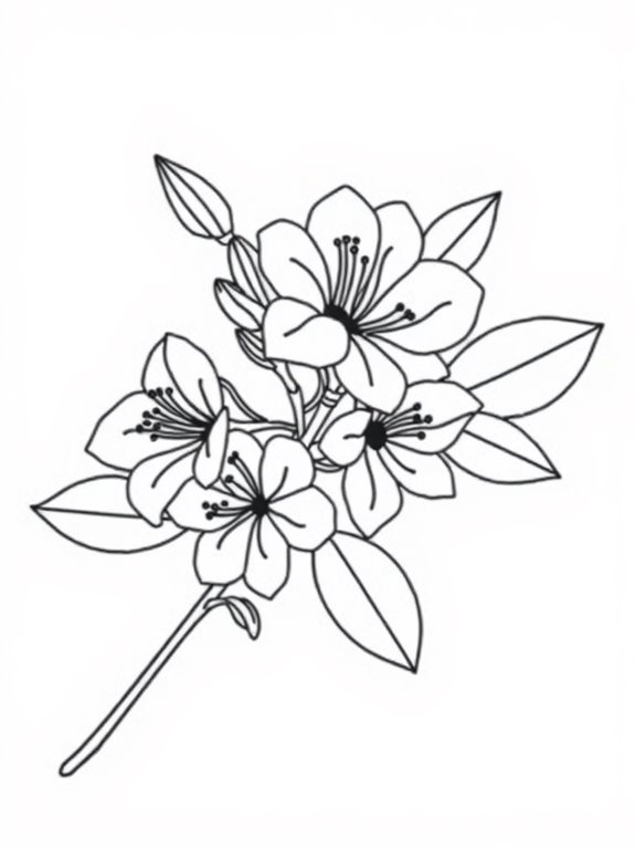 minimalist azaleas coloring page