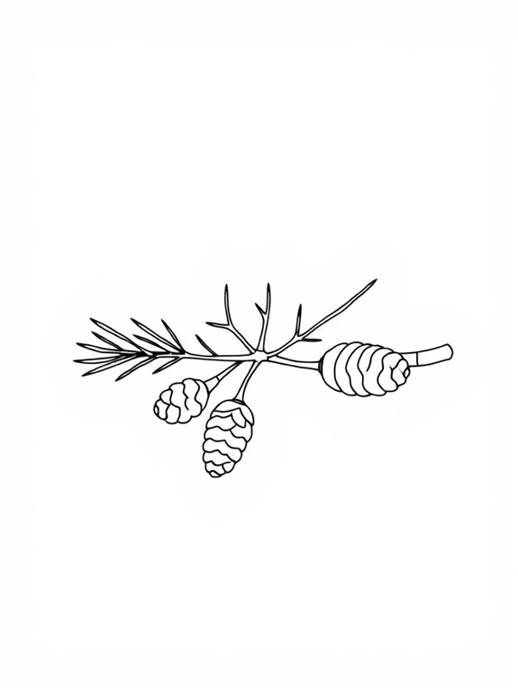 minimalist pine branch illustration