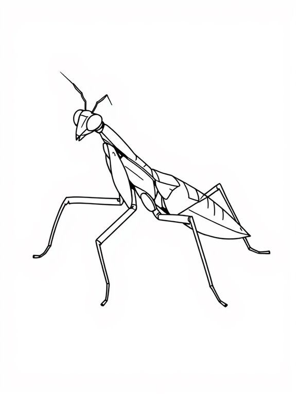 minimalist praying mantis art