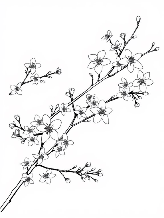 minimalistic cherry blossom design