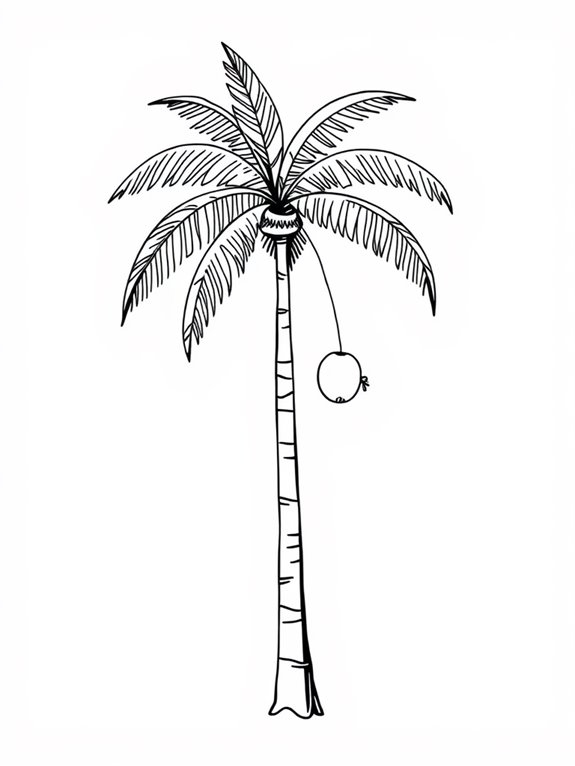 minimalistic coconut tree design