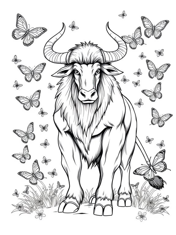 minotaur and butterfly illustration