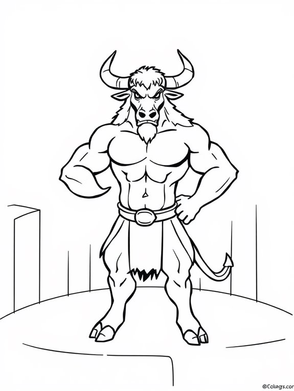 minotaur coloring page design