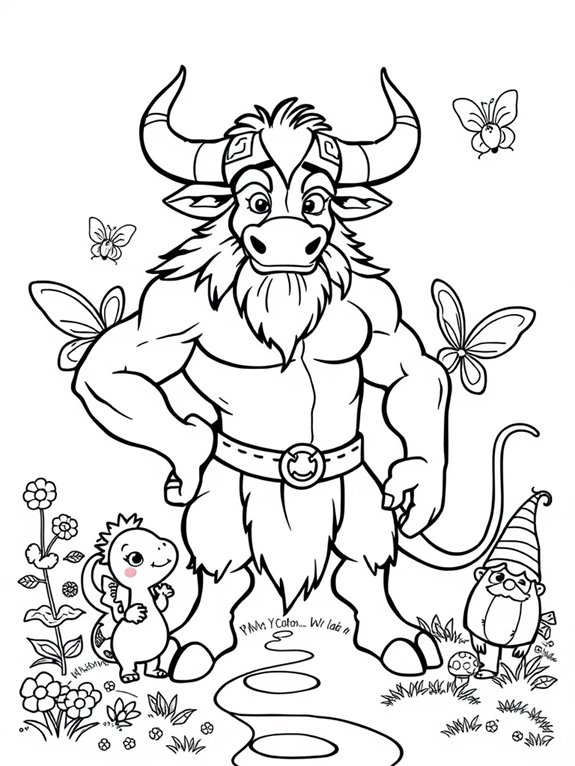 minotaur coloring page fun