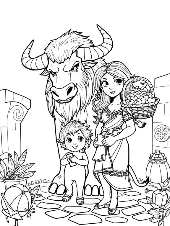 minotaur themed coloring page