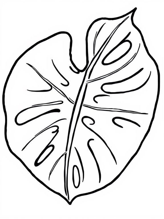 monstera leaf coloring page