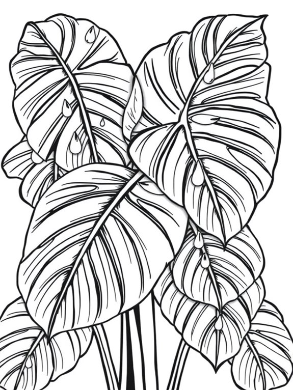 monstera leaf coloring page