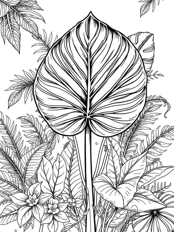 monstera plant coloring page