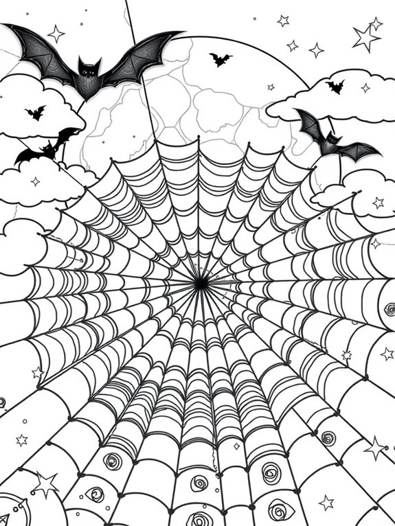 moonlit spider web design