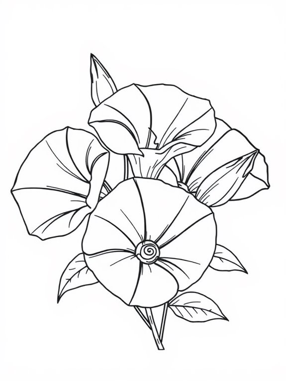 morning glory flowers illustration