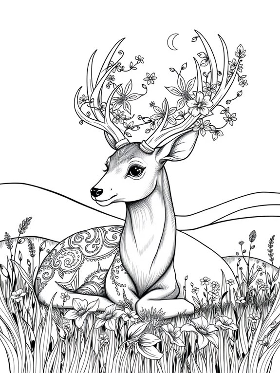 mystical deer in meadow