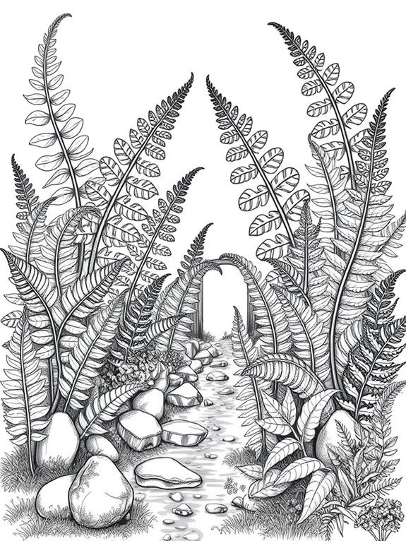 nature scene with ferns