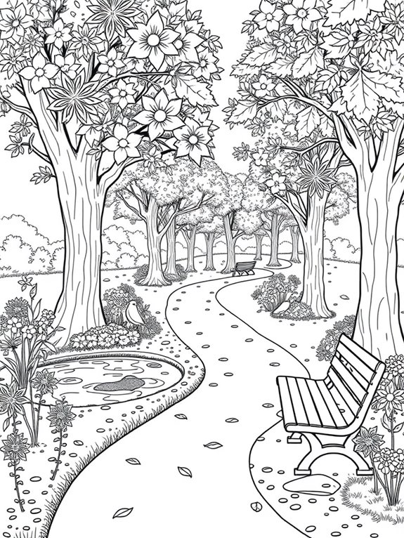 nature walk coloring page