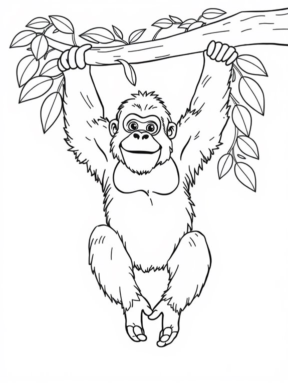 orangutans simple line art