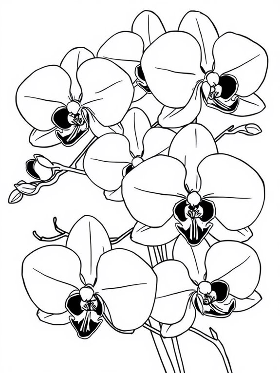 orchid coloring page design