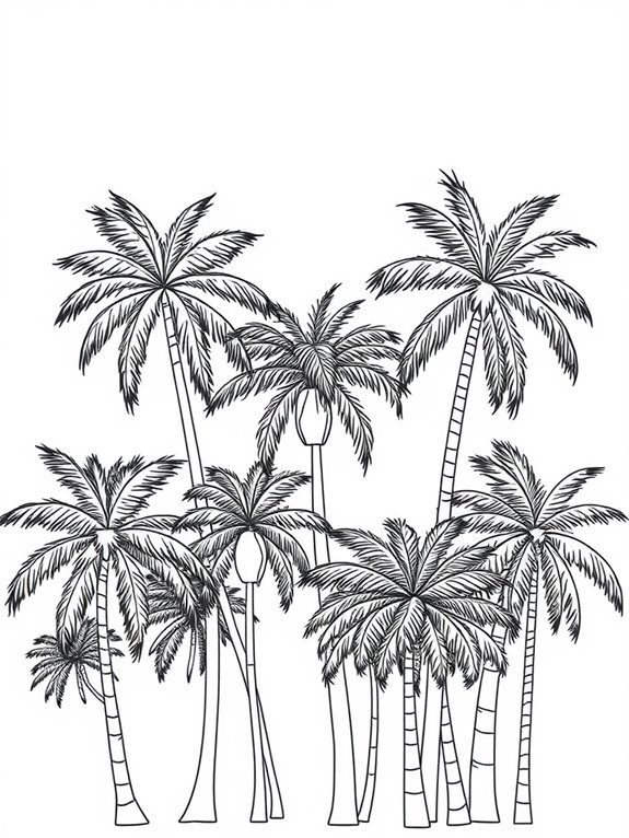 palms coloring page design