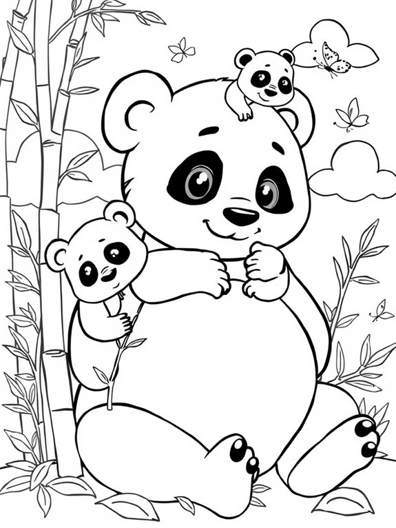 pandas and baby pandas