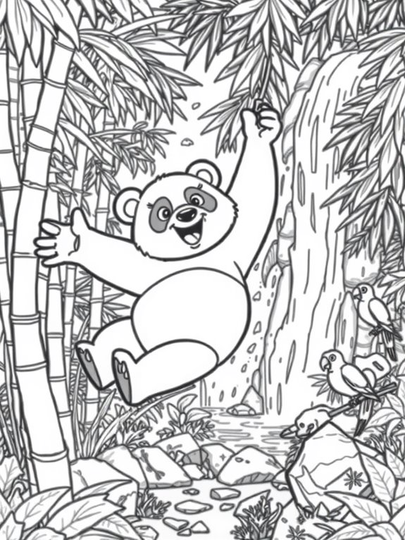 pandas exploring jungle fun