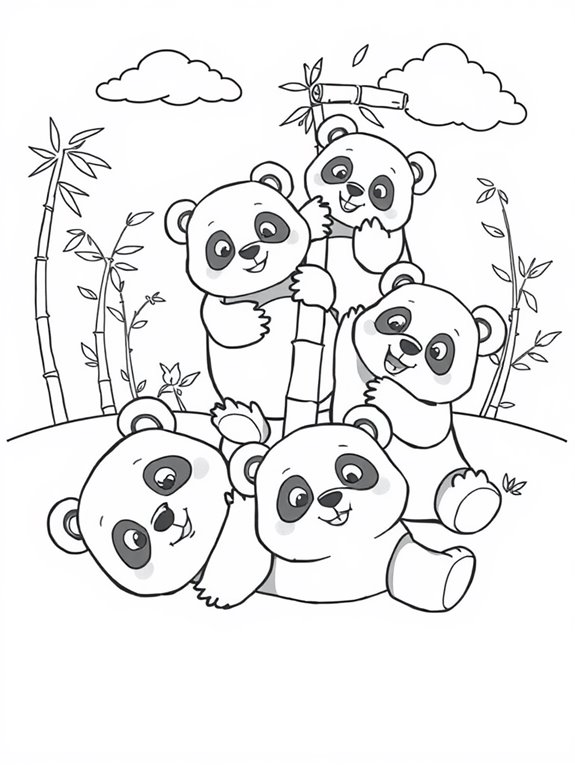 pandas playing together joyfully