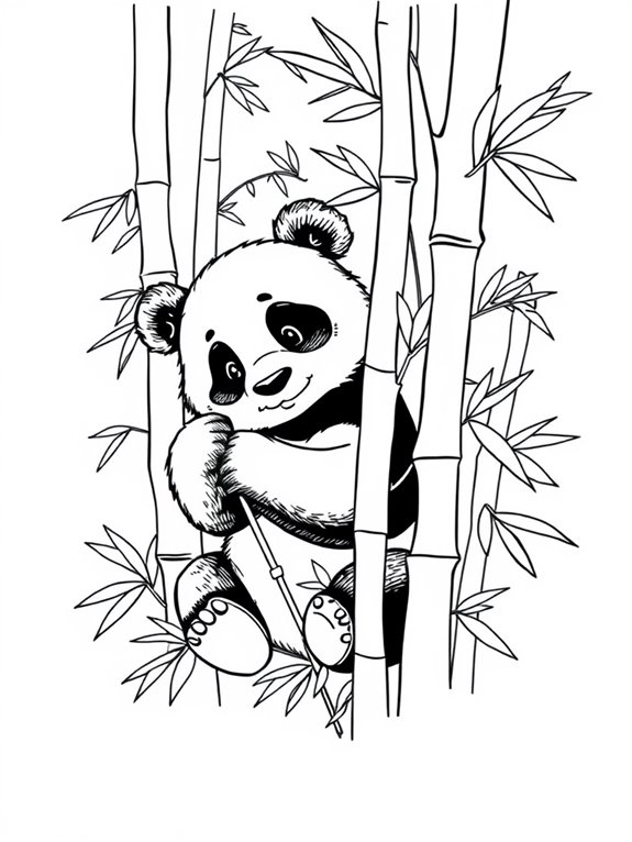 pandas surrounded by bamboo