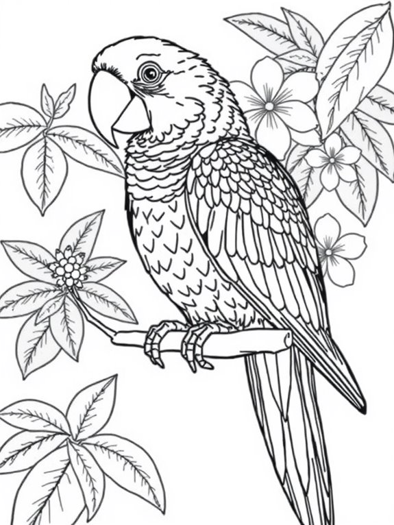 parrot coloring page design