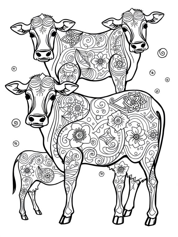 patterned abstract cow design