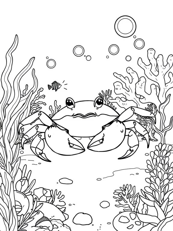 peaceful crab underwater scene