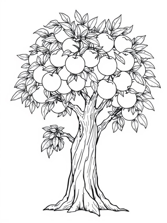 peach tree coloring page