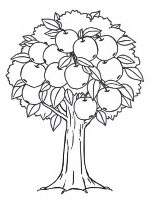 peach tree coloring page