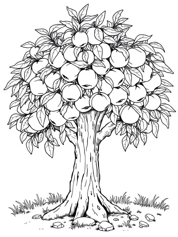 peach tree coloring page