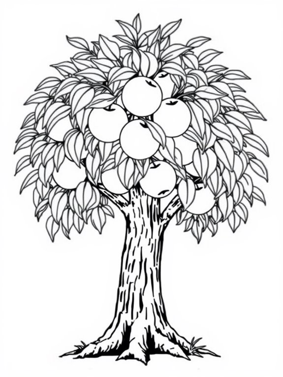 peach tree coloring page