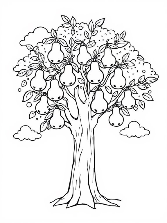 pear tree coloring page