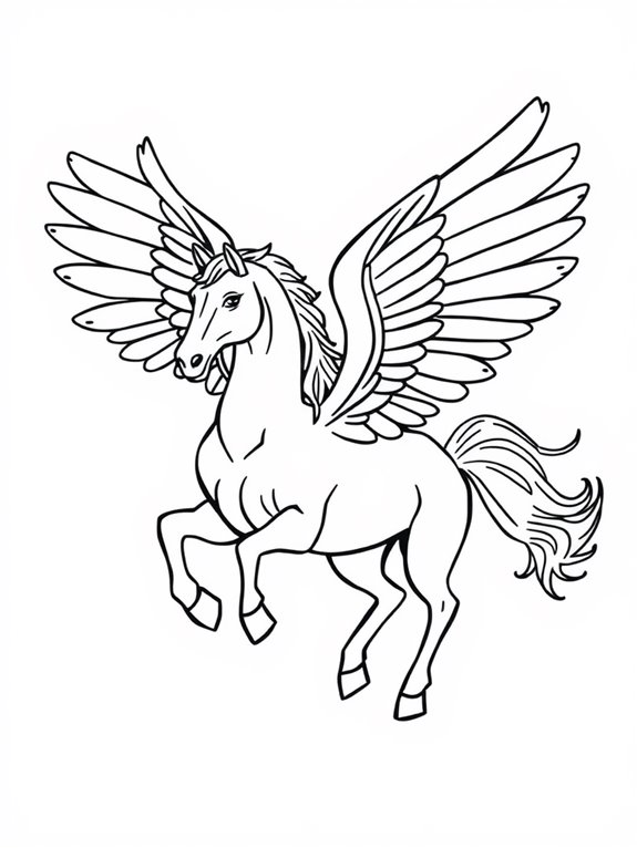 pegasus outline coloring page