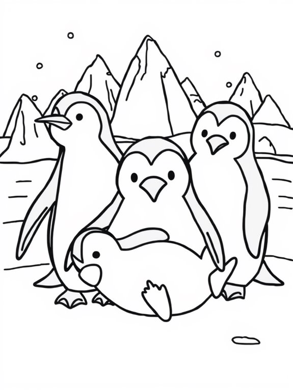 penguin coloring page design