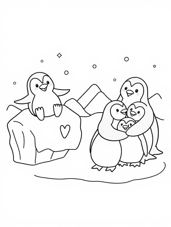 penguins coloring page design