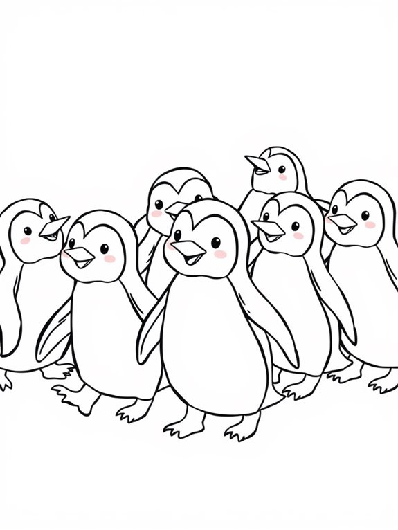 penguins strolling in harmony