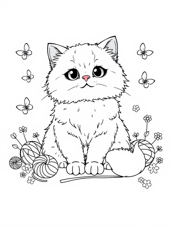 persian cat coloring page