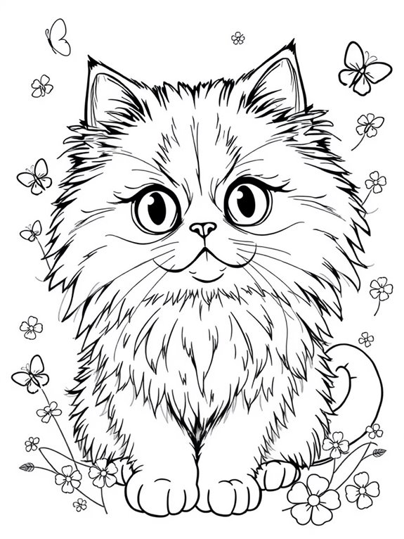 persian cat coloring page