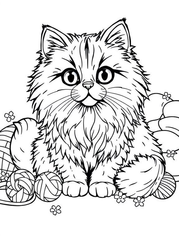 persian cat coloring page