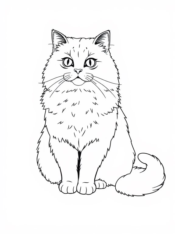 persian cat coloring page