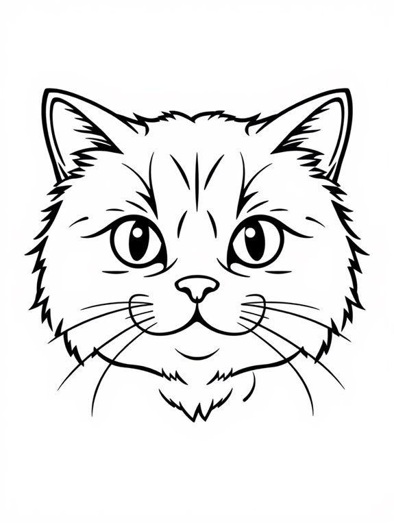 persian cat face coloring page